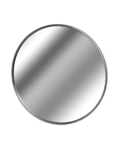 Silver Foil Large Circular Metal Wall Mirror