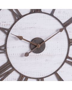 Rustic Wooden Clock With Aged Numerals And Hands