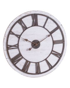 Rustic Wooden Clock With Aged Numerals And Hands