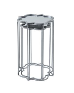 Quarter Foil Mirrored Set Of Two Side Tables