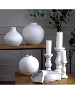 Tiber Large Matt White Ceramic Vase