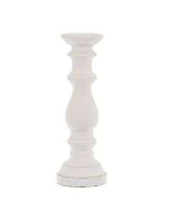 Matt White Large Ceramic Column Candle Holder