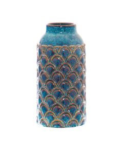 Seville Collection Large Indigo Scalloped Vase