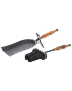Hand Turned Hearth Tidy With Wooden Handle