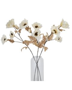 6 Stems of Large White Poppy
