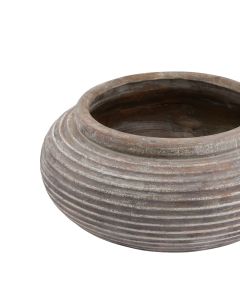 Siena Brown Round Ribbed Planter