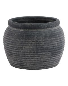 Amalfi Grey  Rimmed Large Plant Pot