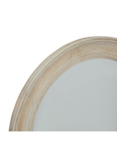 Washed Wood Round Framed Mirror