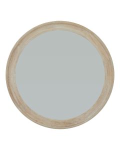 Washed Wood Round Framed Large Mirror