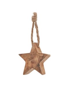 Pack Of 90 Wooden Star Hanging Decorations