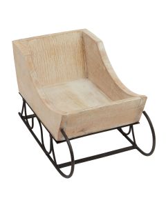 White Wash Collection Wooden Decorative Sleigh