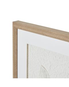 Solli White Feathers Art Mounted In Beaded Frame