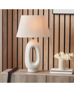 Laila Natural Organic Tall Ceramic Table Lamp 