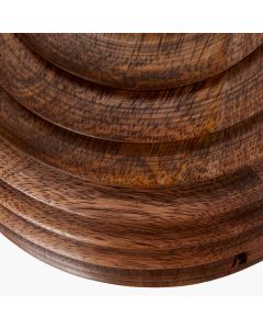 Pembury Brown Wash Turned Wood Table Lamp Base with Harry 30cm Black Cotton Mix Cylinder Lampshade