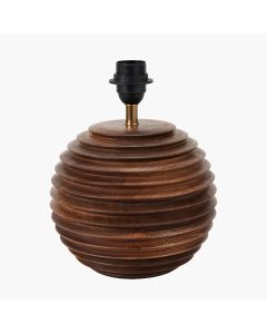 Pembury Brown Wash Turned Wood Table Lamp Base