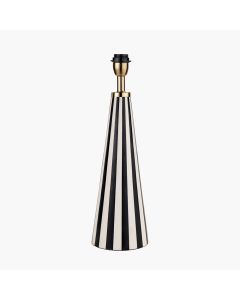 Alejo Black and White Stripe Conical Resin Table Lamp Base