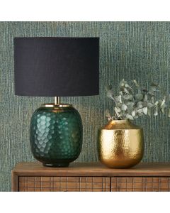 Florence Black Metal and Glass Table Lamp