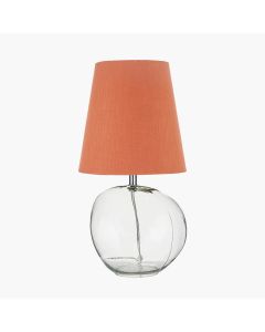 Hallie Clear Glass and Terracotta Shade Table Lamp