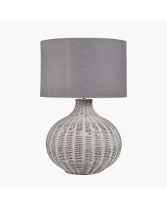 Allona Grey Wash Rattan Table Lamp