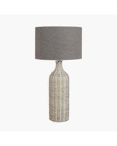 Anika Grey Wash Rattan Bottle Table Lamp