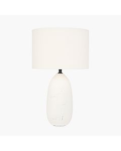 Erika White Vintage Textured Ceramic Table Lamp