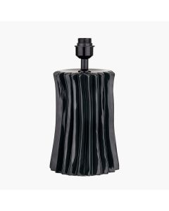 Devony Black Pleated Ceramic Table Lamp Base