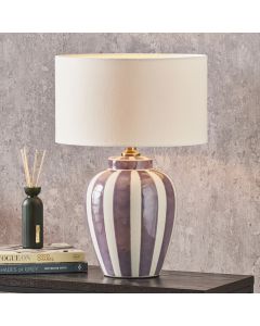 Priscilla Lilac Stripped Ceramic Table Lamp Base