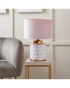 Thea Lillac and Gold Leaf Ceramic Table Lamp Base