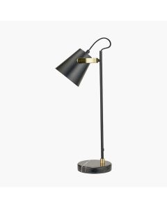 Theia Black and Brushed Brass Task Table Lamp