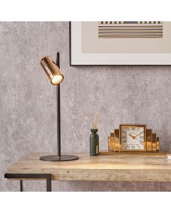 Xena Black and Rose Gold Metal LED Table Lamp