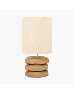 Amir Natural Mango Wood 3 Pebble Table Lamp