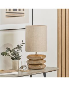 Amir Natural Mango Wood 3 Pebble Table Lamp