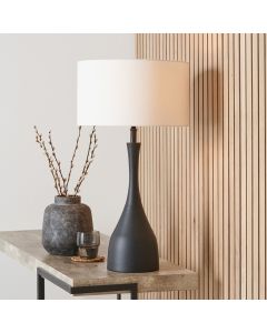 Llora Matt Black Metal Curved Table Lamp Base
