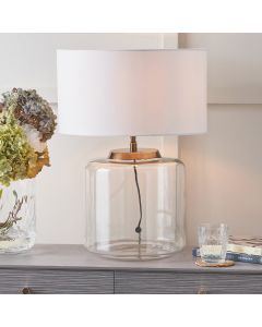 Josie Clear Glass and Antique Brass Metal Large Table Lamp Base
