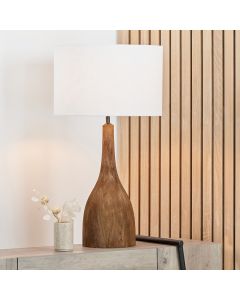 Corella Chocolate Brown Mango Wood Curved Table Lamp Base