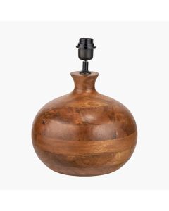 Kiah Brown Oiled Finish Mango Wood Round Table Lamp Base