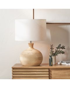 Kiah Natural Mango Wood Round Table Lamp Base