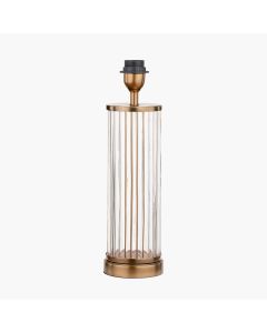 Ciara Clear Glass and Antique Brass Metal Table Lamp Base