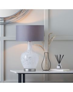 Aurora Speckled White Glass Table Lamp