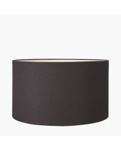 Claudius Nickel Metal Stick Table Lamp Base with Henry 30cm Grey Handloom Cylinder Lampshade