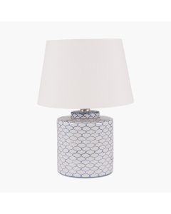 Demetri Grey and Blue Detail Ceramic Table Lamp