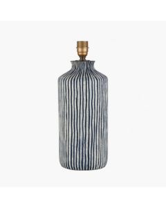 Bude Blue and White Stripe Stoneware Table Lamp Base