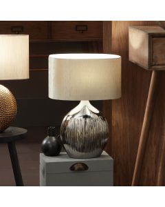 Gemini Silver Etched Ceramic Table Lamp