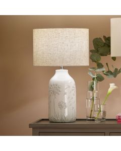 Flora White Floral Ceramic Table Lamp 