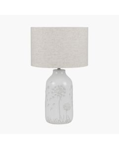 Flora White Floral Ceramic Table Lamp 