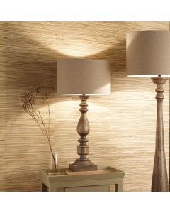 Alia Grey Wash Turned Mango Wood Table Lamp Base