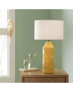 Bethan Embossed Mustard Ceramic Table Lamp