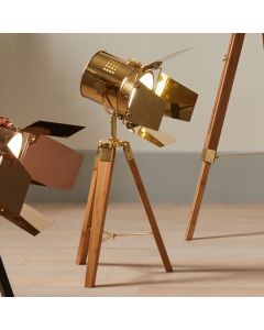 Hereford Gold and Natural Tripod Table Lamp