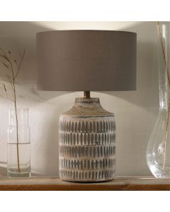 Galle Grey Wash Wood Textured Table Lamp Base