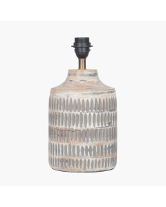 Galle Grey Wash Wood Textured Table Lamp Base